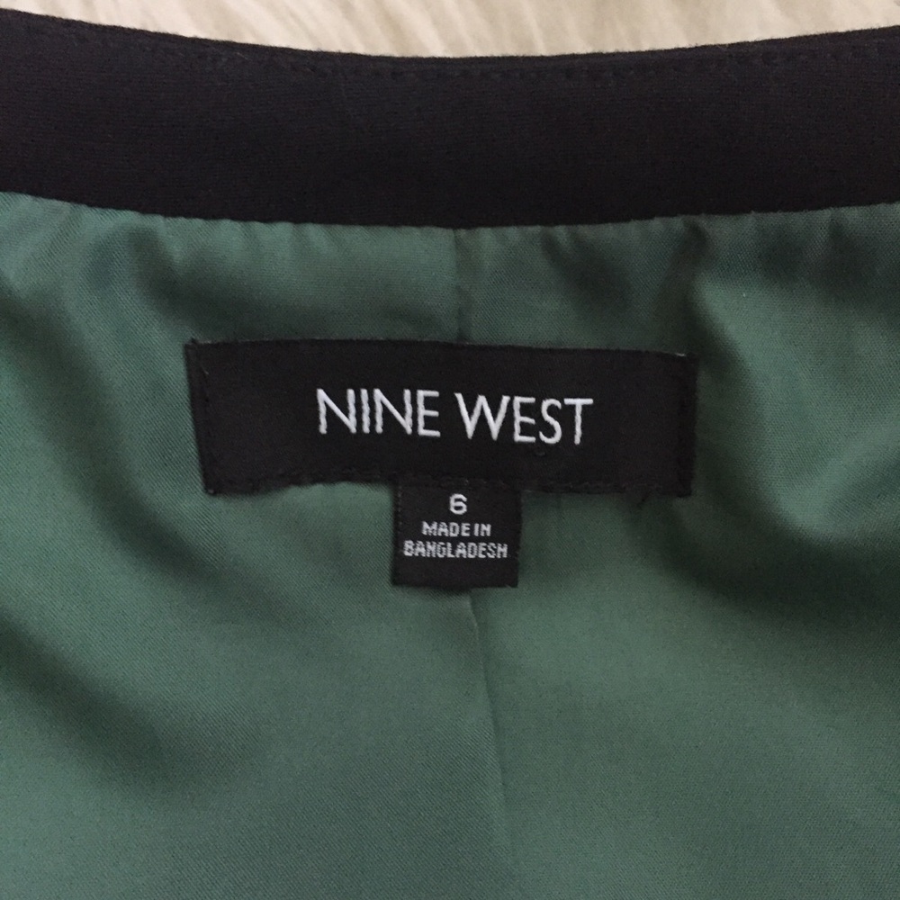 Nine West Open-Front green Jacquard Jacket blazer - Picture 6 of 7